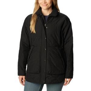 Columbia Women Birchwood Quilted Jacket Sherpa Lined Coat Size US S Black